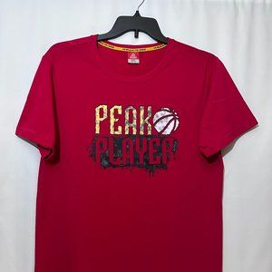Peak Men's Peak Player Graphic Print Short Sleeve T-shirt Red Size 2XL 180/96A